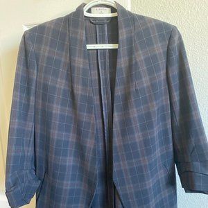 Aritzia Long Plaid Blazer